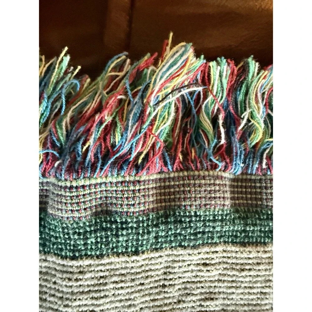 Vintage Panhellenic Sorority Greek Life Woven Tapestry Throw Blanket Fringe Rare